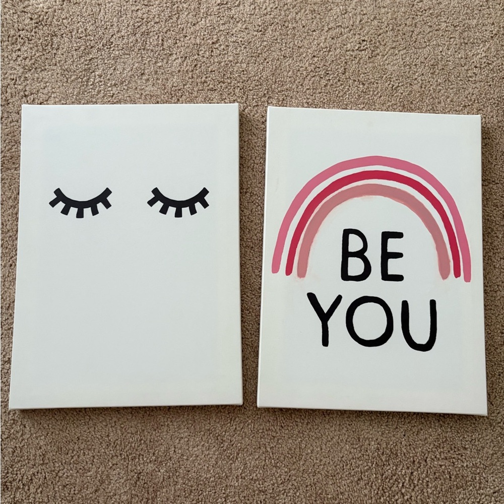 IKEA Pink and Black Inspirational Wall Art Set